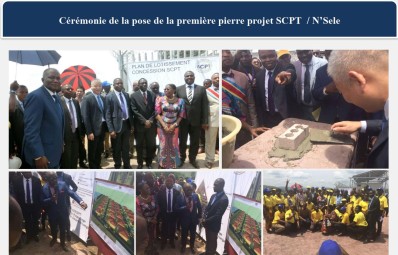 HONGFENG SARL RDC Cérémonie de la pose de la première pierre projet SCPT / N’Sele